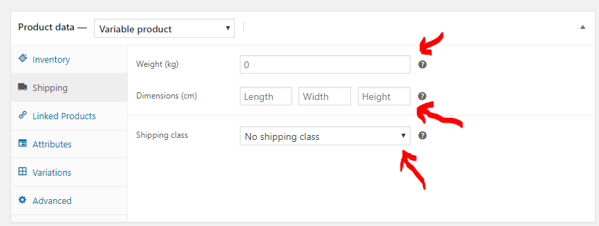Woocommerce Product Shipping details