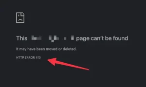 410 status gone in google chrome
