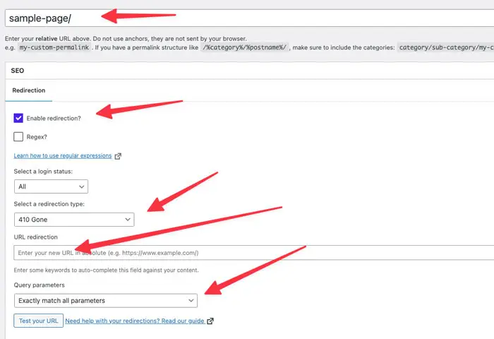 410 gone status in SEOPress